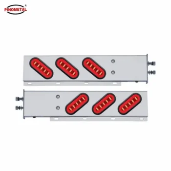 30" Chrome Plated Steel Mud Flap Hanger with 6 Light Cutouts - Factory Price