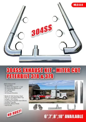 Peterbilt 8" 304ss Exhaust Elbow Miter Stack Factory Price