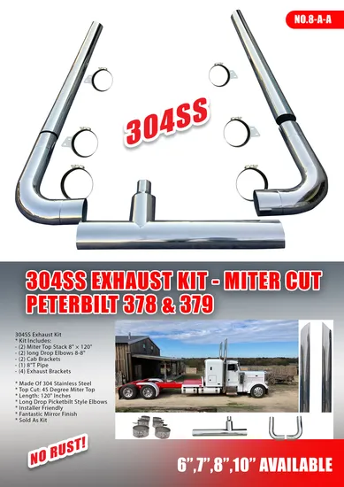 Peterbilt 8" 304ss Exhaust Elbow Miter Stack Factory Price