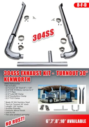 Factory Price! American Eagle 8" Kenworth 304ss Truck Exhaust Kits