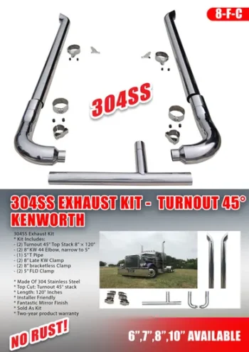 Factory Price: American Eagle 304ss Kenworth 45 Degree Exhaust Stack